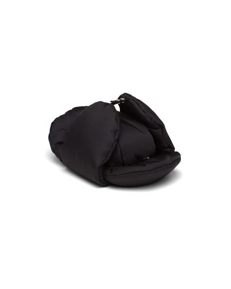 Black Padded nylon gabardine hat 